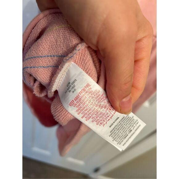 Mini Boden girls size 5-7 T dress pink sweatshirt rainbow applique - Picture 4 of 5